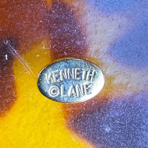 Kenneth Lane Womens Tortoise Resin Hinged Bangle Bracelet Bold Unique Design - Picture 4 of 5